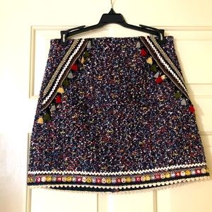 Zara Tweed Skirt with Tassels